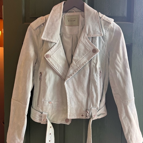 Blank NYC Jackets & Blazers - Turquoise suede moto Biker Jacket